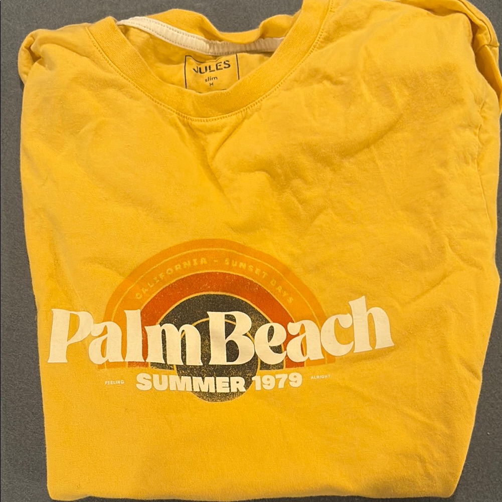 Yellow Palm Beach Graphic T-Shirt